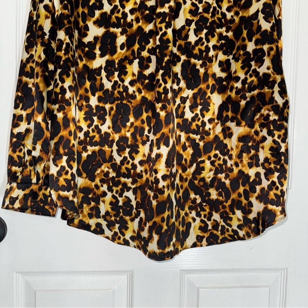 Floral & Ivy Leopard Print Collared Button Down Blouse - Picture 10 of 14